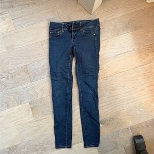 American Eagle Outfitters Dark Blue Skinny Jeans Sz 0
